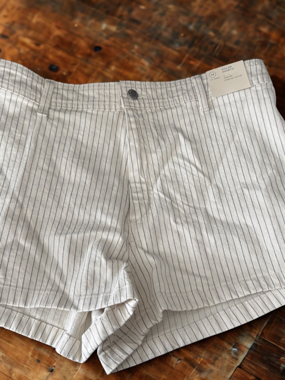 Universal Thread Cream and Navy Striped Sailor Shorts